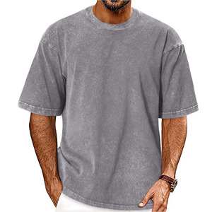 T-shirt à manches courtes surdimensionné personnalisé avec logo 2026, t-shirt formel, t-shirt court, épaules tombantes, coton lourd, motif de lettres, homme - Product Image 5