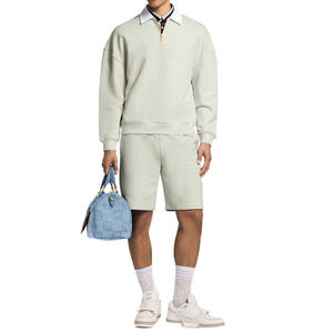 Custom Men's Spring Half-Zip Cotton Blend Premium Mid-Weight Knit Pullover Luxury Embellishments Anti-Wrinkle Solid Zipper-Up - Product Image 5