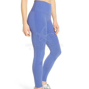 Leggings respirants de haute qualité à taille mi-haute pour femmes, sur mesure, motif uni, en Spandex/Polyester, avec fermeture élastique à la taille - Product Image 3