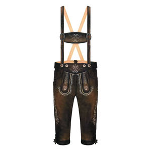 Authentique tenue allemande marron bavarois court Lederhosen pour hommes 100% cuir suédé sur mesure Oktoberfest Shorts - Product Image 4