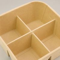 Barquette alimentaire polyvalente en papier kraft avec compartiments et boîte à emporter divisée avec couvercle transparent, compatible avec l'affichage en magasin