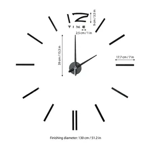 Horloge murale en fer enduit d'or de haute qualité avec affichage à aiguille Taille personnalisée Design Art déco pour la décoration d'hôtel à la maison - Product Image 4