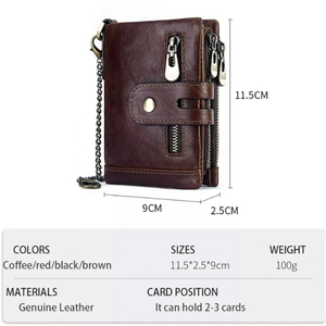 กระเป๋าสตางค์ผู้ชายลําลองสั้นผู้ชายกระเป๋าสตางค์หนัง PU มีสไตล์สําหรับผู้ชาย - Product Image 2