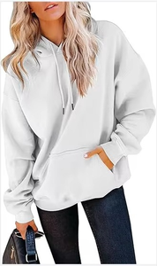 Sudadera con capucha para mujer más vendida, logotipo personalizado, diseño holgado con hombros caídos para invierno - Product Image 3