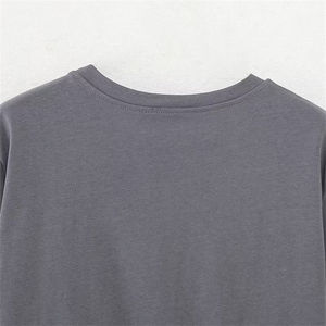 Camisetas de mujer de gran venta, impresión de logotipo personalizado, ropa de calle ligera de secado rápido, Material de algodón 100%, mangas cortas a cuadros - Product Image 5