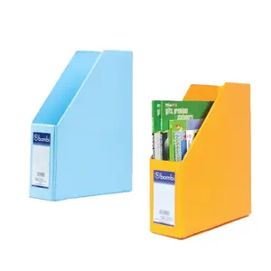 OEM File Holder Desktop Organizer Standing Rack Water Resistance Paperboard PVC Sheets Cover Document Magazine Holder