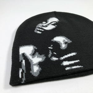 Logotipo personalizado de las mujeres de la imagen impresa moda Touques OEM sombreros de invierno para adultos cráneo sombreros acrílico sin puños de punto hip hop Beanie - Product Image 1