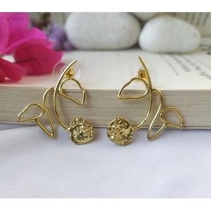 Pendientes de Latón Hechos a Mano, Geométricos, Estilo Bohemio, Tipo Aro y Araña, Chapados en Oro y Rodio - Product Image 2