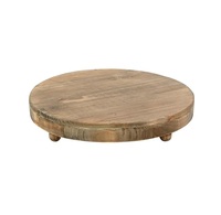 Plateau de service en bois Plateau de service de restauration rapide en bois naturel avec poignée en métal Couverts au look royal Plateau en bois décoratif