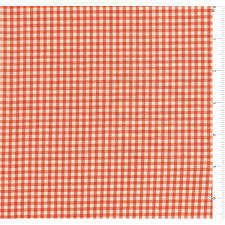 ผ้าฝ้ายลายตารางสีส้ม