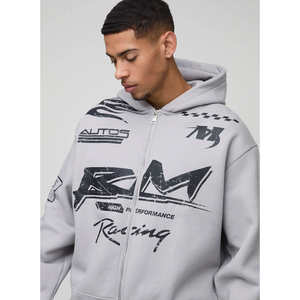 Sweat-shirts à capuche surdimensionnés imprimés personnalisés pour hommes, en coton lourd et doux, streetwear, impression d'hiver - Product Image 6