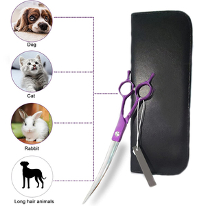 Ciseaux courbes de luxe pour animaux de compagnie en acier inoxydable, prise en main confortable, toilettage sûr et facile pour les animaux (OEM disponible) - Product Image 5