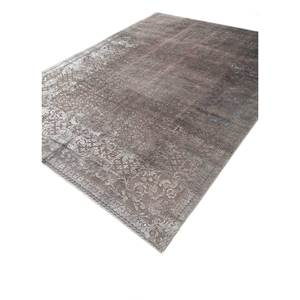 Tapis Azalea en laine et soie noué à la main Pae-6133, motif médaillon abstrait pour la maison, le couloir, la chambre, le salon, design exclusif Azalea gris et noir - Product Image 2
