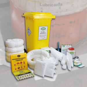 Kit de Respuesta a Derrames de Petróleo Industrial, Contenedor con Ruedas de 120L, Set de Contención de Emergencia Absorbente para Talleres Marinos - Product Image 1