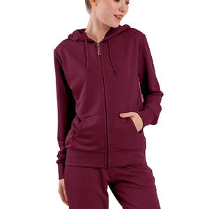 OEM personnalisé femmes 2 pièces à manches longues sweatsuit automne hiver sports survêtement décontracté imprimé capuche motif solide respirant - Product Image 2