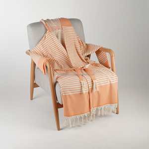 Albornoz XL unisex de algodón y lino tejido de secado rápido transpirable sólido todo el año ropa de dormir y salón modelo de verano ODM suministrado Turquía - Product Image 6