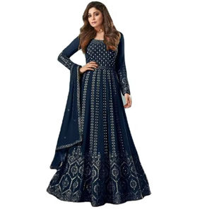 Shree Indian Exports Presenta Traje de Fiesta para Bodas, Salwar Largo de Viscosa Estampada con Diseño Georgette - Product Image 1