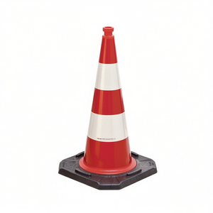 กรวยจราจร BAST Tested TL H.750 มม. พร้อมแถบสะท้อนแสง 2 เส้น G.5 รับน้ำหนัก 80 กก. ขนาด 45x45 ซม. พร้อมสติกเกอร์สะท้อนแสงและไฟส่องสว่างสำหรับโปรโมชั่น - Product Image 2