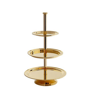 Support à gâteau rond à 3 niveaux en laiton avec motif de branches, finition or antique, pour événements et fêtes d'anniversaire - Product Image 5