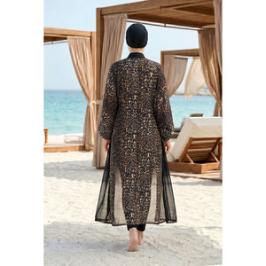 Pareo de Chifón con Cintura Ajustable y Estampado de Leopardo, para Cubrir el Traje de Baño - Product Image 4