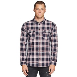 Plaid Pattern Casual Men's Shirt OEM Custom Flannel Design <b>Yarn</b> Dyed Shirt Men Bulk Wholesale Long Sleeve Cotton <b>Polyester</b> - Product Image 3