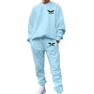 Sweat-shirt de jogging deux pièces pour hommes, poids lourd de haute qualité, logo personnalisé, survêtement d'hiver de grande taille, survêtements longs à bon prix - Product Image 1