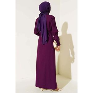 Abaya Stone à Manches Plissées Violet - Product Image 1