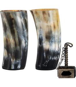 Corne à boire en corne de buffle polie de qualité supérieure avec bord en laiton, pour bière et vin, nouveau produit, haute qualité, coupe à boire viking - Product Image 1