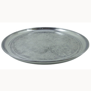 Assiette ronde moderne en fer plaqué or assiettes antiques ustensiles de cuisine décoration vintage assiette chargeur artisanat en vrac - Product Image 3