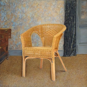 Fauteuil à bascule Keleg en rotin naturel, artisanal et moderne, idéal pour les hôtels et villas – Mobilier d'extérieur très demandé - Product Image 3