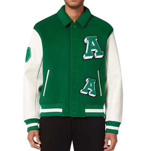 Veste de baseball universitaire d'hiver pour hommes Design graphique vintage Col montant Bouton en corne Patches brodés Vêtements de sport universitaires - Product Image 1