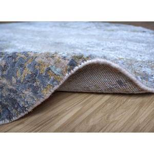 พรมทอมือลายพิมพ์นามธรรม Uvenuti ทำจากขนสัตว์และไหมไผ่ สีเทาและสีดำ-LRB-1550 สำหรับใช้ในบ้าน - Product Image 5