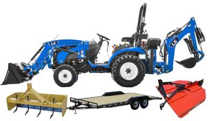 Tractor de Jardín LS Azul 4x4 con Cargador Frontal, Tractor Multifuncional con Ruedas - Product Image 5
