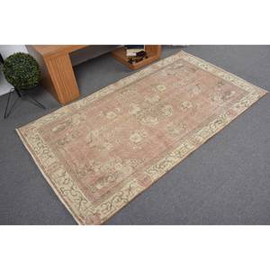 พรมตุรกีพื้นที่ขนาดใหญ่แนววินเทจขนาด3.7x6.6ฟุตคลาสสิกทรงสี่เหลี่ยมผืนผ้าดีไซน์แบบแอบสแตรกต์พรมยางขนแกะสีชมพูเบจสำหรับห้อง - Product Image 2