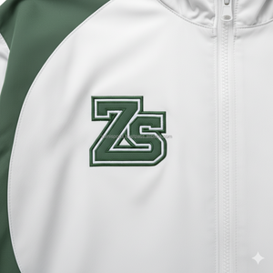 Conjunto cortavientos de poliéster GSM 220 de calidad superior de talla grande, conjunto cortavientos de diseño de panel blanco y verde transpirable ligero - Product Image 6