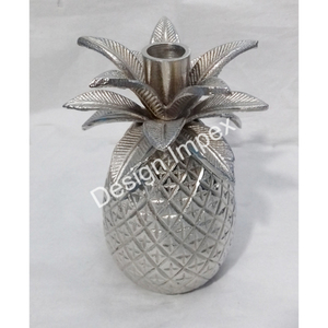 Bougeoir décoratif en forme de pomme de pin pour Halloween Décoration de Noël Sculpture d'ananas en aluminium Support de bougies fait à la main - Product Image 2