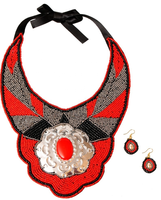 Collier de mode de créateur de perles de verre de style vintage le plus vendu broderie colorée à la main pour la fête 'Pretty Girl My Style'