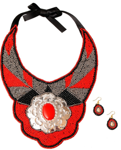 Collar de moda de diseñador con cuentas de cristal de estilo Vintage más vendido bordado colorido hecho a mano para fiesta 'Pretty Girl My Style' - Product Image 2