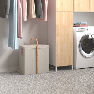 Grand <span class=keywords><strong>panier</strong></span> à <span class=keywords><strong>linge</strong></span> pliable avec couvercle et <span class=keywords><strong>deux</strong></span> <span class=keywords><strong>compartiments</strong></span>, vente en gros - Product Image 3