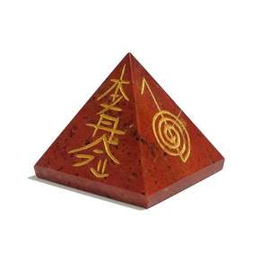 Haute qualité jaspe rouge Reiki pyramide cristal Agate pierre précieuse Style Feng Shui gravé en gros Reiki pyramide - Product Image 1