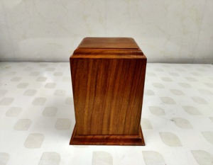Square Rosewood Pet <b>Urn</b> Classical Design Durable Wood Casket for Dogs - Product Image 4