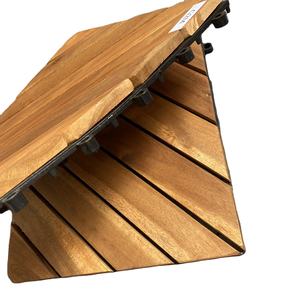 Dalles de terrasse contemporaines en bois d'acacia imperméables et antidérapantes, lames de bois emboîtables 300x300mm, écologiques, garantie 5 ans et plus - Product Image 6