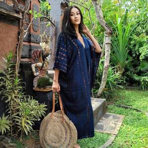 Nuevo Diseño, Bata Kaftan Larga hasta el Suelo para Mujer, 100% Algodón, Tie Dye, Talla Grande, Cintura Natural, Ecológica, de Alta Calidad, para Playa, Verano - Product Image 3