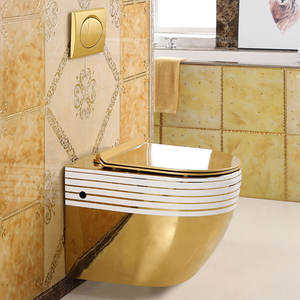 <span class=keywords><strong>WC</strong></span> mural <span class=keywords><strong>suspendu</strong></span> de luxe, toilettes en céramique plaquées or, <span class=keywords><strong>WC</strong></span> <span class=keywords><strong>suspendu</strong></span> - Product Image 5