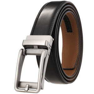 Ceinture à boucle automatique en cuir véritable directe de l'usine Ceinture à la mode pour hommes avec logo personnalisé - Product Image 3