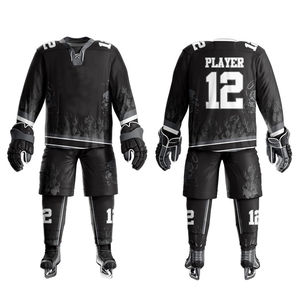 Ensemble d'uniformes de hockey sur glace personnalisés pour hommes de haute qualité, best-seller, avec votre propre logo, conception d'équipe OEM, fabriqué au Pakistan, 100 % polyester, séchage rapide - Product Image 1