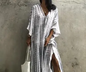 Zomerresort Kleding Kaftan Stropdas En Verf Lange Kaftan Voor Vrouwen Strandkleding Jurk Cadeau Voor Haar