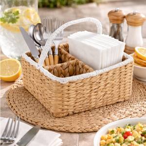 Porta Utensilios Multifuncional Moderno de Jacinto de Agua, Cesta para Cubiertos con Asa, Organizador de Cubiertos, Almacenamiento de Cubiertos - Product Image 3