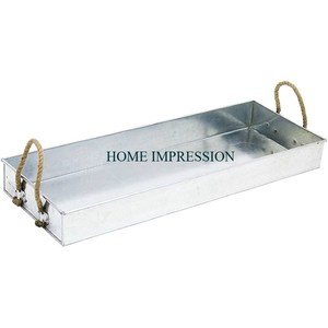 Ustensiles de cuisine à 4 cloisons Outils Plateau de sécurité alimentaire Matériau galvanisé Forme carrée Maison et café Plateau de service de restauration rapide en Inde - Product Image 5