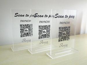2025 personalizado elegante espejo acrílico Social Media Business Sign láser lindo código Qr señal soporte placa - Product Image 5